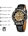 Gute Classic Steampunk Bling Automatic Mechanical Wristwatch See Through Skeleton Automatic Unisex Watch (Gold)