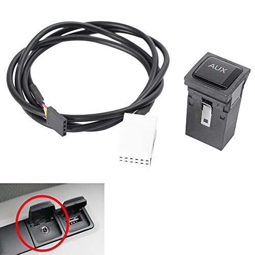 Timmart Car Audio AUX Adapter Switch Line Cable for VW Volkswagen Rabbit Scirocco Golf/GTI/R MK5 MK6 2005-2014