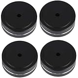 ASHATA Speaker Isolation Feet Pad Stand, Aluminum Alloy Cone Pad Isolation Base Feet Pads Absorb Shock for Audio Speaker Amplifier (4CPS 4015mm)(Black)