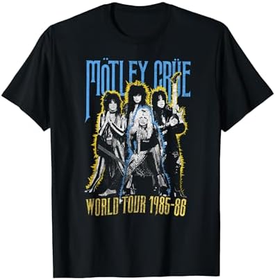 Amazon.com: Motley Crue T Shirt Distressed Vintage World Tour Logo