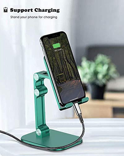 Soporte Movil，Multiangulo Soporte Tablet，Soporte Tablet Mesa Plegable para iPhone 11, 11 Pro, XS XS MAX XR X 8 7 6 Plus 5 4, Samsung S10 S9 S8, XiaoMi,Huawei Otras Smartphones-Verde