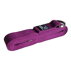 Purple Yoga Belt/Yoga Strap – 250cm (8ft) – metal D-ring Buckle