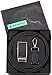 Marino Men’s Genuine Leather Ratchet Dress Belt With Automatic Buckle, Trim to Fit Enclosed in an Elegant Gift Box - Netted - Jet Black - Adjustable from 38