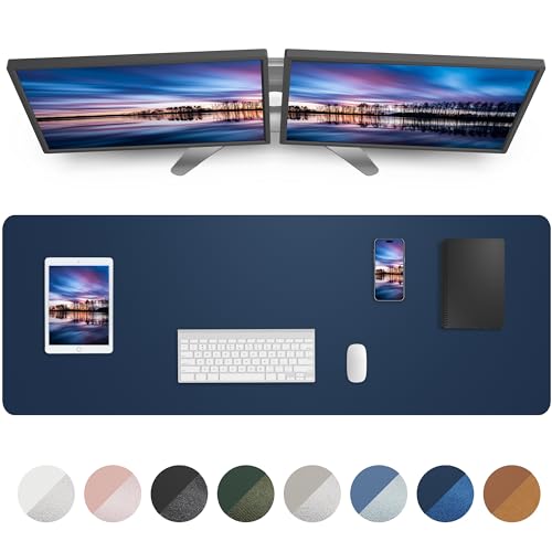 PU Leather Desk Mat Midnight Blue