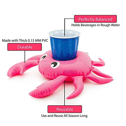 image for HLXY Inflatable Drink Holders 20 Packs Swim Drink Floats Coasters Summ