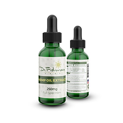 Full Spectrum Hemp Oil - by Dr. Fishman Labs - 250mg 99.9% Pure Hemp Extract - Pain - Stress - Anxiety Relief 30ml -(1oz) Natural Flavor