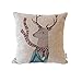 decorbox Cotton Linen Square Throw Pillow Case Decorative Cushion Cover Pillowcase for Sofa Fashion Deer 18