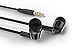 Sentey Earbuds Earphones in Ear Headphones Headset in-Line Microphone Stereo Bass for Travel Running Men Kids Girls Nexus Black/Gray LS-4245 Hard Carrying Case Audiophile Sport Gaming Pc Mac Phones