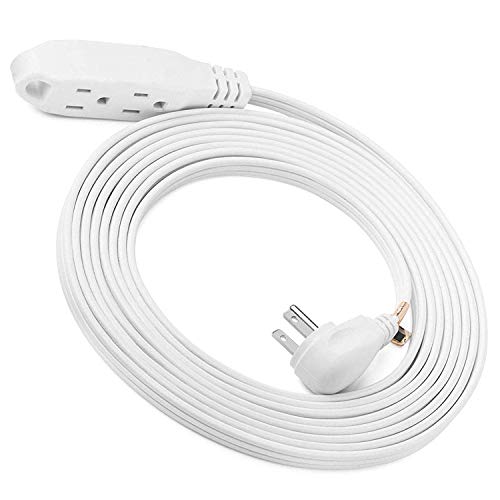 ClearMax 25 Feet 3 Outlet Extension Cord 16AWG Indoor/Outdoor Use - White - UL Listed