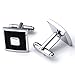 JOVIVI® 4Pairs Stainless Steel Mens Classic Modern Ornate Pattern Style Dress Shirt Cufflinks Mix Design Set (Black)