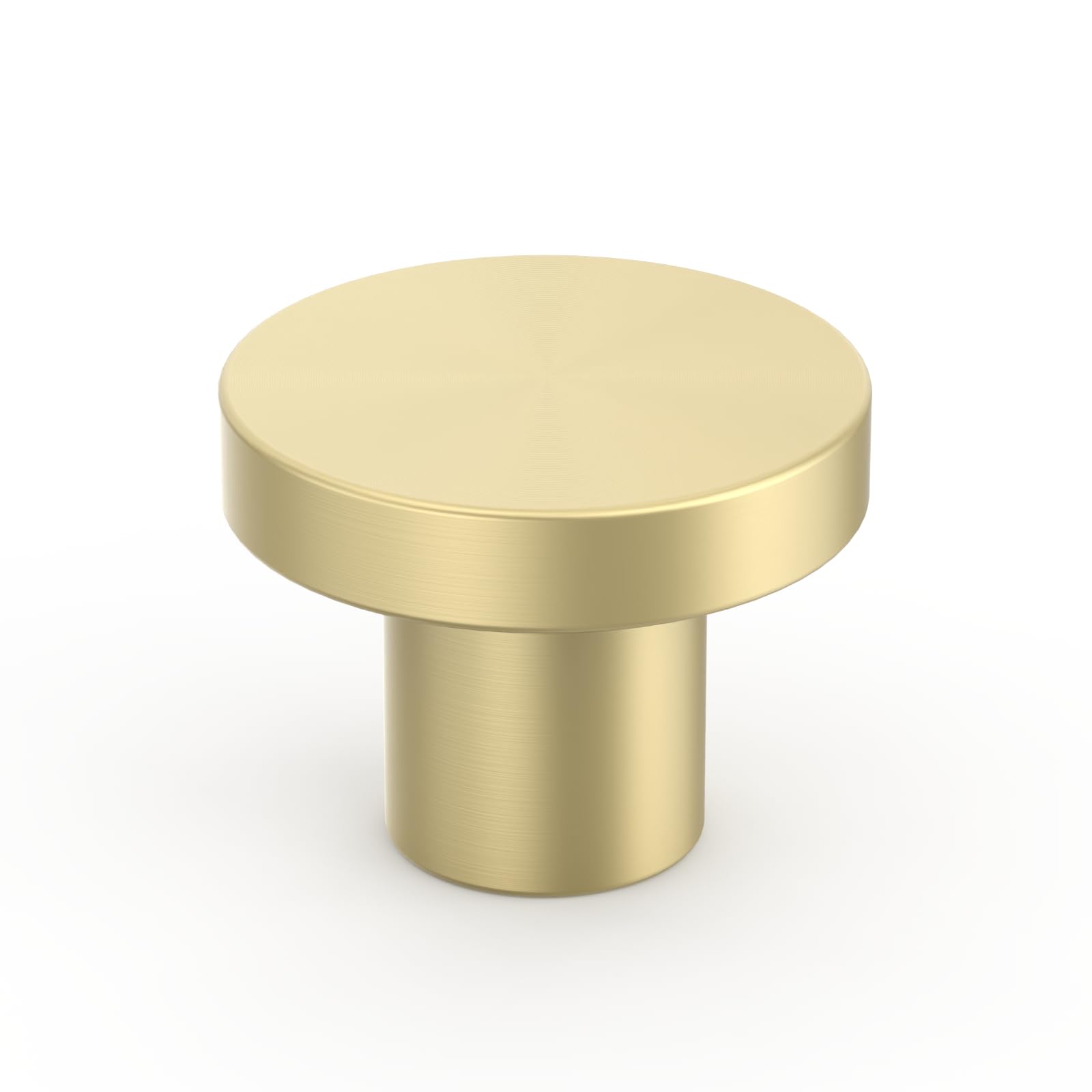 Amerdeco 10 Pack Gold Cabinet Knobs Single Hole Cabinet Pulls 1.2 Inch Diameter Round Drawer Knobs and Pulls for Bathroom Cabinets AM0025