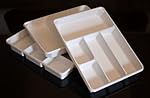 3-PACK of Organizer Trays for Desk, Utensils, Tools, Crafts, Vanity - 15.7" X 11.7" X 2.0" - White