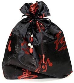 Protective Silk Mahjong Tile Bag (Black)