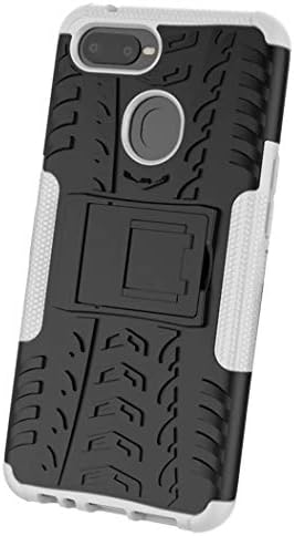HeNiYa OPPO F9 Case- Dual Layer Rugged Armor Shockproof Bumper Hard Back Case Cover for OPPO F9(White)