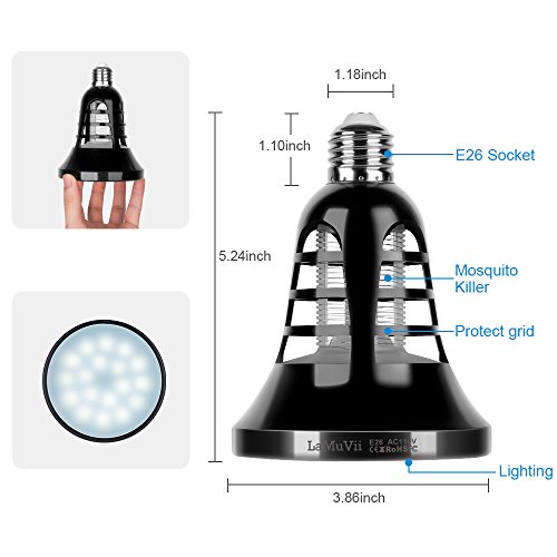 image for LaMuVii E26 8W Mosquito Killer Bug Zapper Light Bulbs 110V-2 Modes for