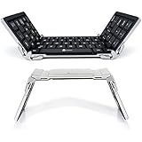 iClever Bluetooth Keyboard, Foldable Wireless Keyboard with Portable Pocket Size, Aluminum Alloy Housing, Carrying Pouch, for iPad, iPhone, and More Tablets, Laptops and Smartphones
