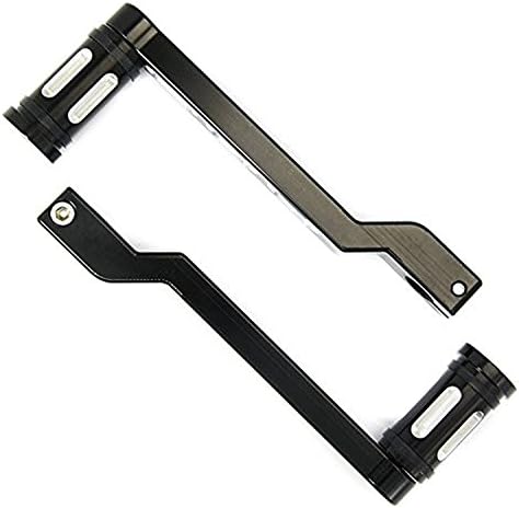 MAGICMOTO Pair of Black Edge Cut CNC Heel/ Toe Shifter Gear Shift Pedal Lever Arms &amp; Shifter Peg For Harley Touring Softail Road Glide Trike FLHT