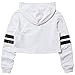Crop Top Hoodie Long Sleeve Loose Striped for Women Pullover Sweatshirt Black White (S, Striped White Hoodie)