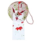 Wind Chimes Wind Bells Handmade Glass Birthday Gift Valentine's Day Gift Home Decors Japanese Style (Happy Fish)