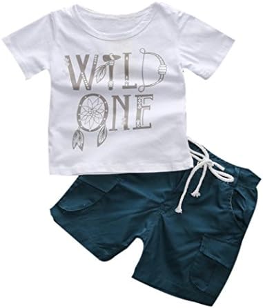 Hot Sale ! Boy's Clothes,Kstare Toddler Boys Letter Print T-Shirt+Shorts Pants Clothes Set Outfits (2T, White)