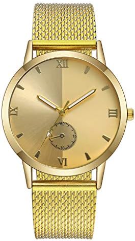 Sale Clearance Fashion Womens Quartz Watches,Ladies Watches Casual Business Sports Round Glass Mirror Dial Stainless Steel Belt Mesh Unisex Fine Analog Watch