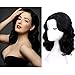 STfantasy Finger Wave Wig 1920s Retro Mid Length Long Curly Synthetic Hair for Women Cosplay Halloween Party Costume (Dark Black)