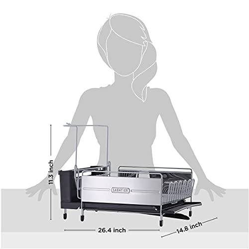 Sabatier Expandable Stainless Steel Dish Rack with RustResistant Soft