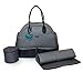 nanobébé Duet Diaper Bag, Multi-function 2-tier Stylish Large Capacity Travel Maternity Bag, Breast Pump Transport, Baby Changing Mat and Baby Bottle Cooler Included