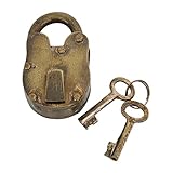 Deco 79 Metal Lock And Key, 2" x 3" x 1", Brass