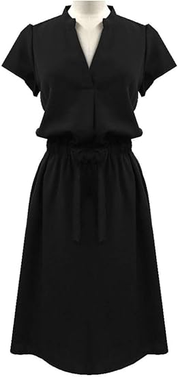 Amazon ホンコンマダム ワンピース ジョーゼットスキッパーワンピース ｃ１１５０ レディース 代 30代 結婚式 パーティー ドレス フォーマル 9号 ブラック ワンピース チュニック 通販