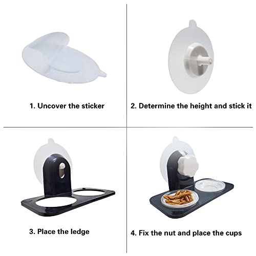 MRTIOO Enhanced Crested Gecko Feeding Ledge, Reptile Food Bowls and