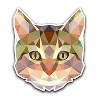 CUSTOMI CAT Head Polygon Geometric Sticker Decal Poly Car Truck MacBook Laptop Outdoor Vinyl