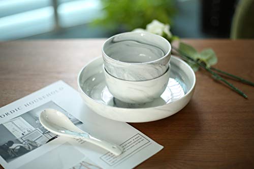 image for CERSIA 24-Piece Stoneware Marble Modern Dinnerware Set, Service for 4,