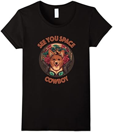 Women's See You Space Corgi Cowboy Best Selling T-shirt Small Black