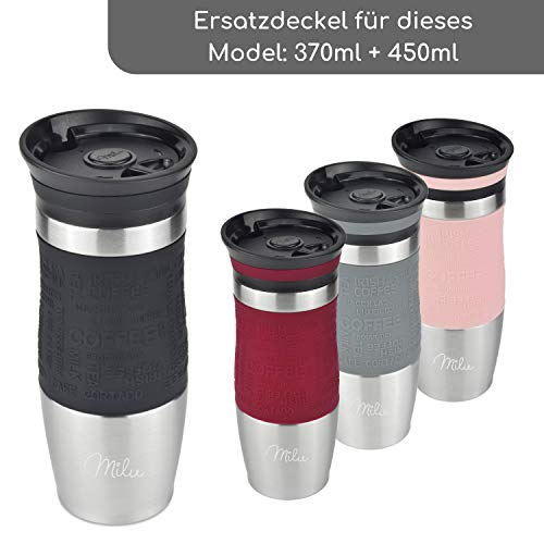 Milu Ersatzdeckel für Thermobecher 370ml & 450ml - Ersatzteil - inkl. Dichtung und 11x Gummimanschetten - BPA Frei – Bild 4