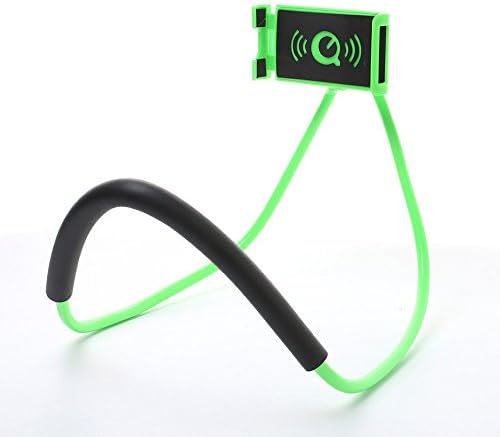 Neck Phone Holder,AUTFIT Universal Stand 360° Rotation Flexible Bracket for Smartphones Mini Tablets (Green)