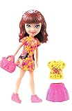 Polly Pocket Lila Pretty Dress Fashion Pack, Doll with clothes shoes and bag