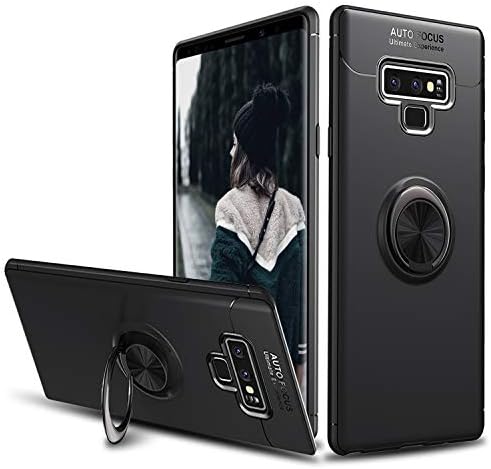Galaxy Note 9 Case, Tevero [Ring Series] Ultra Slim Soft TPU 360 Degree Rotating Ring Kickstand with Magnetic Shockproof Protective Case Cover for Samsung Galaxy Note 9 / SM-N960U (Black)