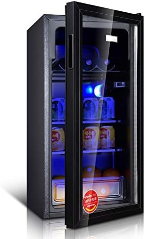 車の冷蔵庫 98 Led卓上冷蔵庫98lビール ワイン ドリンク冷蔵庫 Ledライト エネルギークラスa Color 激安挑戦中 Black 新鮮なキャビネットアイスバー低エネルギー