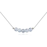 Nearawing Crystal Pendant Necklace 925 Sterling Silver Chain Necklace Adjustable Healing Crystal Necklace For Women
