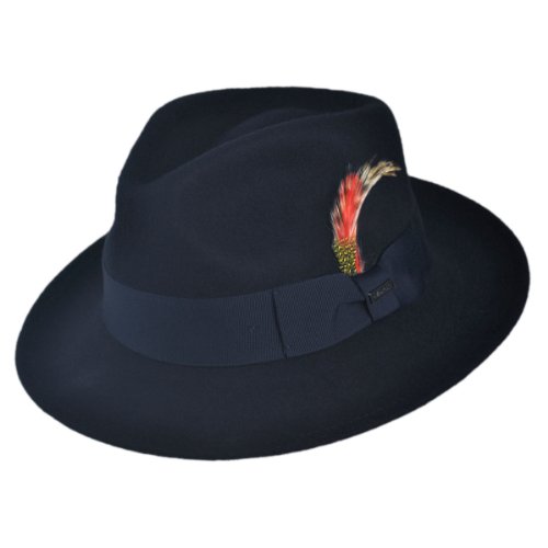 Jaxon C-Crown Fedora-Crushable (X-Large, Navy)