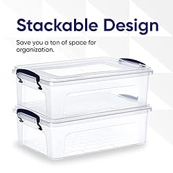 Superio Storage Bins with Lids- Clear Boxes for