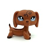 ZAD #640 Rare Littlest Pet Shop Brown Dachshund Dog Puppy Diamond Eyes Animal LPS