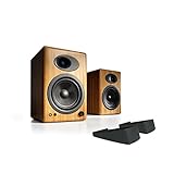 Audioengine A5+ Powered Desktop Speaker Bundle With DS2 Desktop Speaker Stands - (Pair) Bamboo