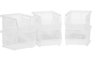 Akro-Mils 30210 AkroBins Plastic Storage Bins, Space-Saving Stackable Bins for Garage, Pantry, Craft Organization, 5" x 4" x 