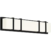Kuzco Lighting Alberni 26" Vanity Light | Black Finish | Made of Aluminum, Steel and Acrylic | Rectangular Wall Light | Frost