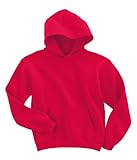 Gildan boys Heavy Blend Hooded Sweatshirt(G185B)-RED-L