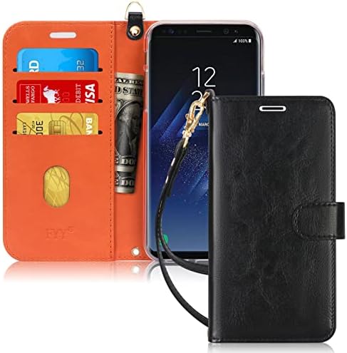 FYY Luxury PU Leather Wallet Case for Samsung Galaxy S8, [Kickstand  Feature] Flip Phone Case Protective Cover with [Card Holder] [Wrist Strap]  for Samsung Galaxy S8 Black price in UAE | Amazon