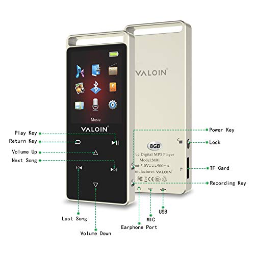 2019 New MP3 Player, Valoin Ultra Slim Music Player with FM Radio, Voice Recorder, Video Play, Text Reading Expandable Up to 128 GB - Thumbnail 3