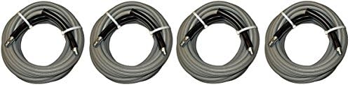 JGB Enterprises Eagle Hose Eaglewash I Wrapped Grey Modified Nitrile Pressure Washer Hose Assembly, 3/8" NPT Male X NPT Male Swivel with Guards, 4000 psi Maximum Pressure, 25' Length, 3/8" (4-(Pack))